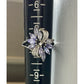 Sterling Silver 925 Lavender Lilac Stone Floral Cluster Ring Marquise Cut Size 7
