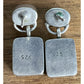 Vintage Sterling Silver Sodalite Amethyst Modernist Dangle Geometric Earrings
