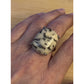 Vintage White Buffalo Stone Sterling Silver Large Statement Ring Size 7.5