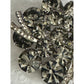 Vintage Weiss Smoky Gray Rhinestone Brooch & Earrings Demi Parure Mid Century