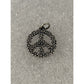 Pre owned James Avery Retired Sterling Silver Floral Peace Sign Charm