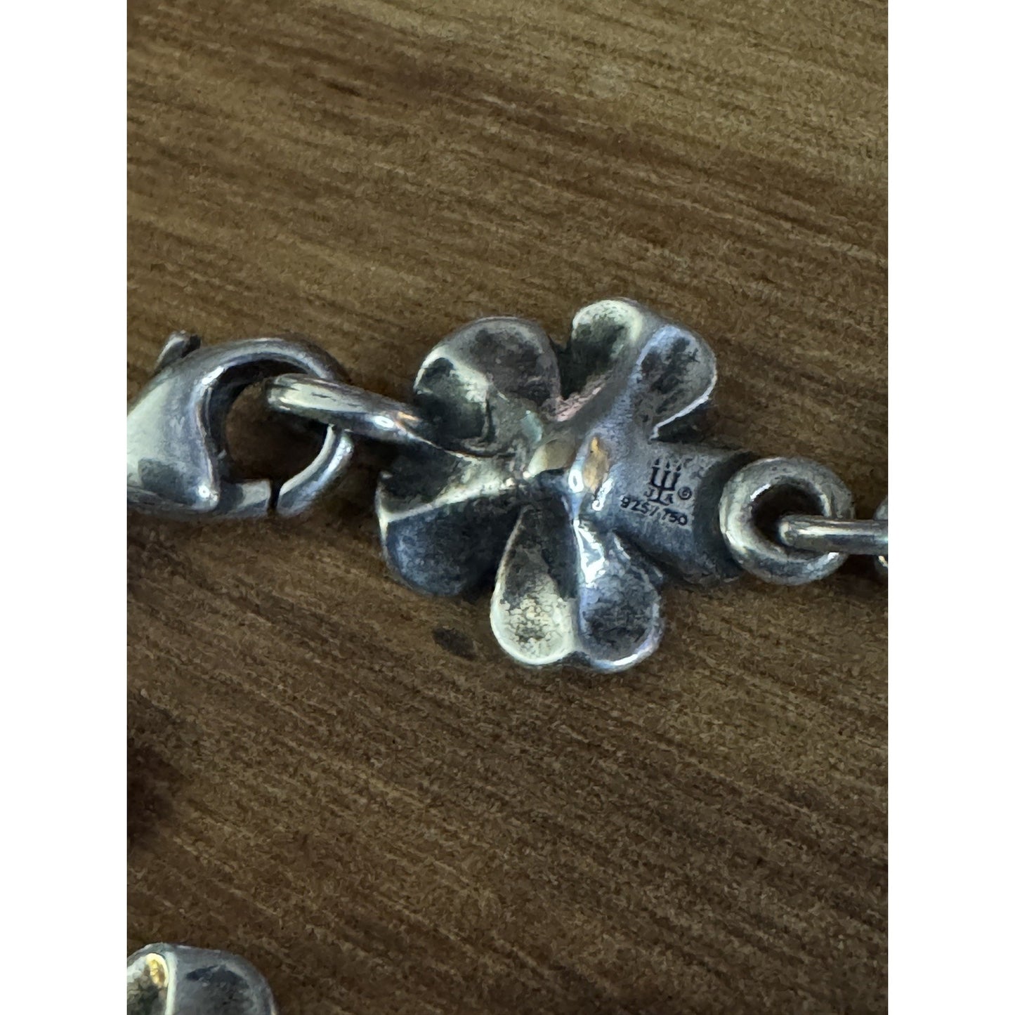 Pre owned James Avery Retired 18k Gold and Sterling Silver April Flower Bracelet Size 7.5”