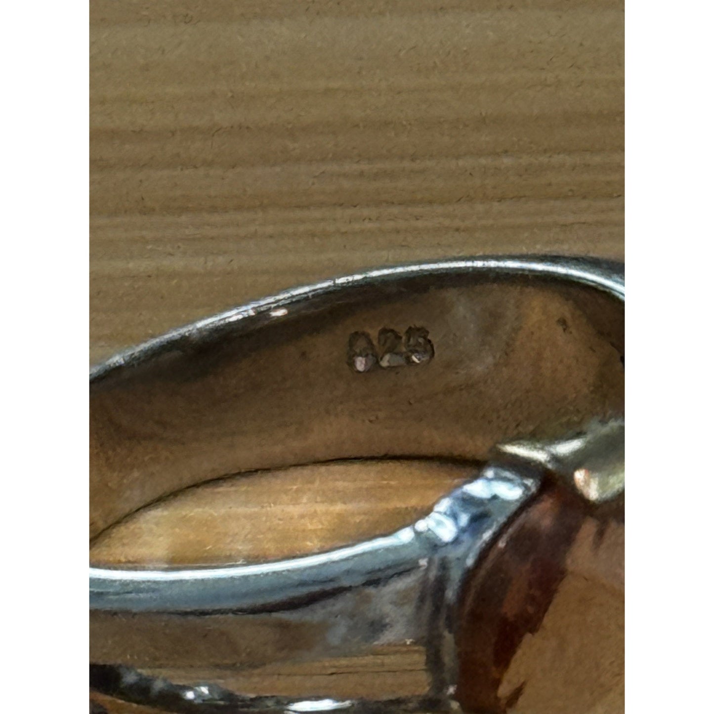 Vintage 925 Sterling Silver Champagne Quartz Statement Cocktail Ring Size 9.5