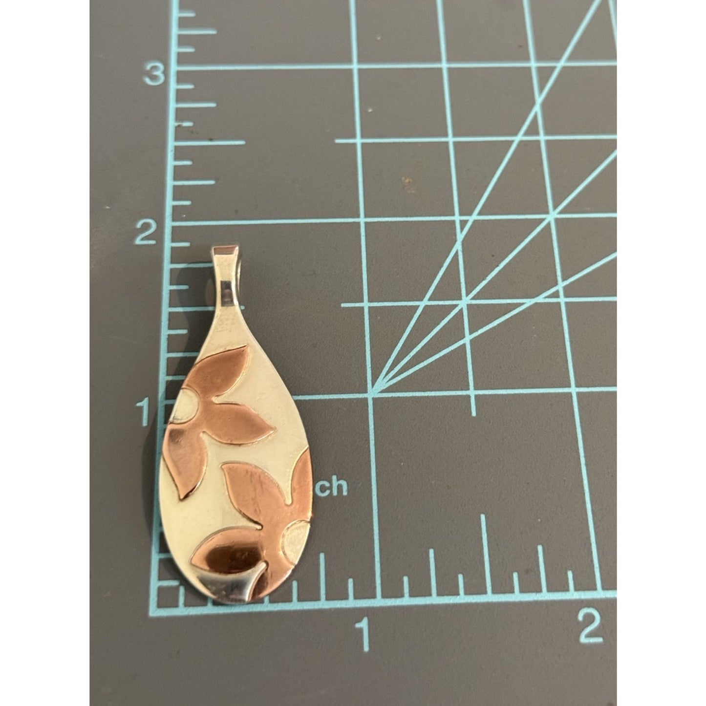 Pre Owned James Avery Retired Copper Floating Flowers Sterling Silver Pendant