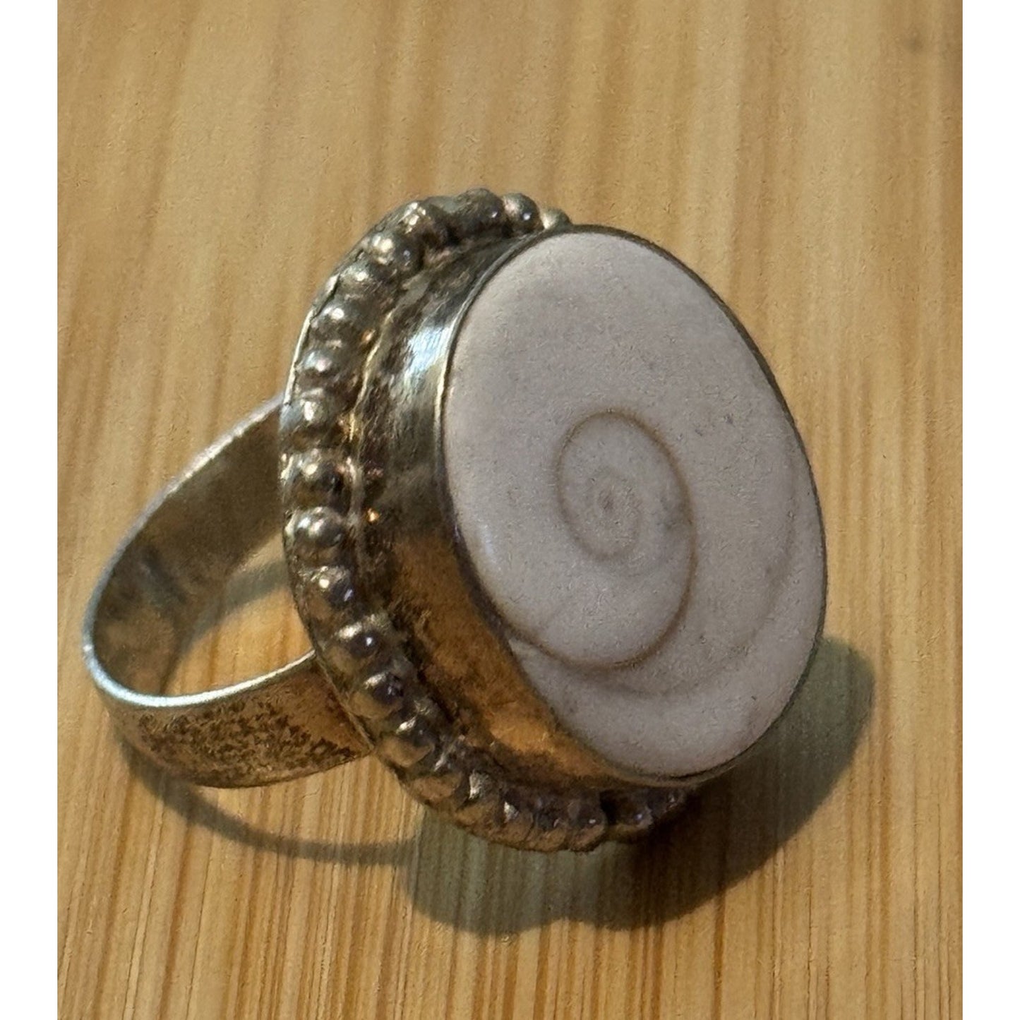 Shiva Eye Shell Pacific Cat's Eye Ring Size 8.5 Boho Beach Ring Healing Ring