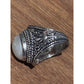 Sterling Silver CFJ Thailand Ornate Filigree Ring with Genuine Pearl Size 5