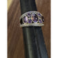 Vintage 925 Sterling Silver Amethyst Multi Stone Cabochon Ring Size 8 8.5 gr