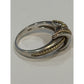Vintage Tiffany & Co Signature Cross Ring 18k Yellow Gold & Sterling 925 Sz 8.5