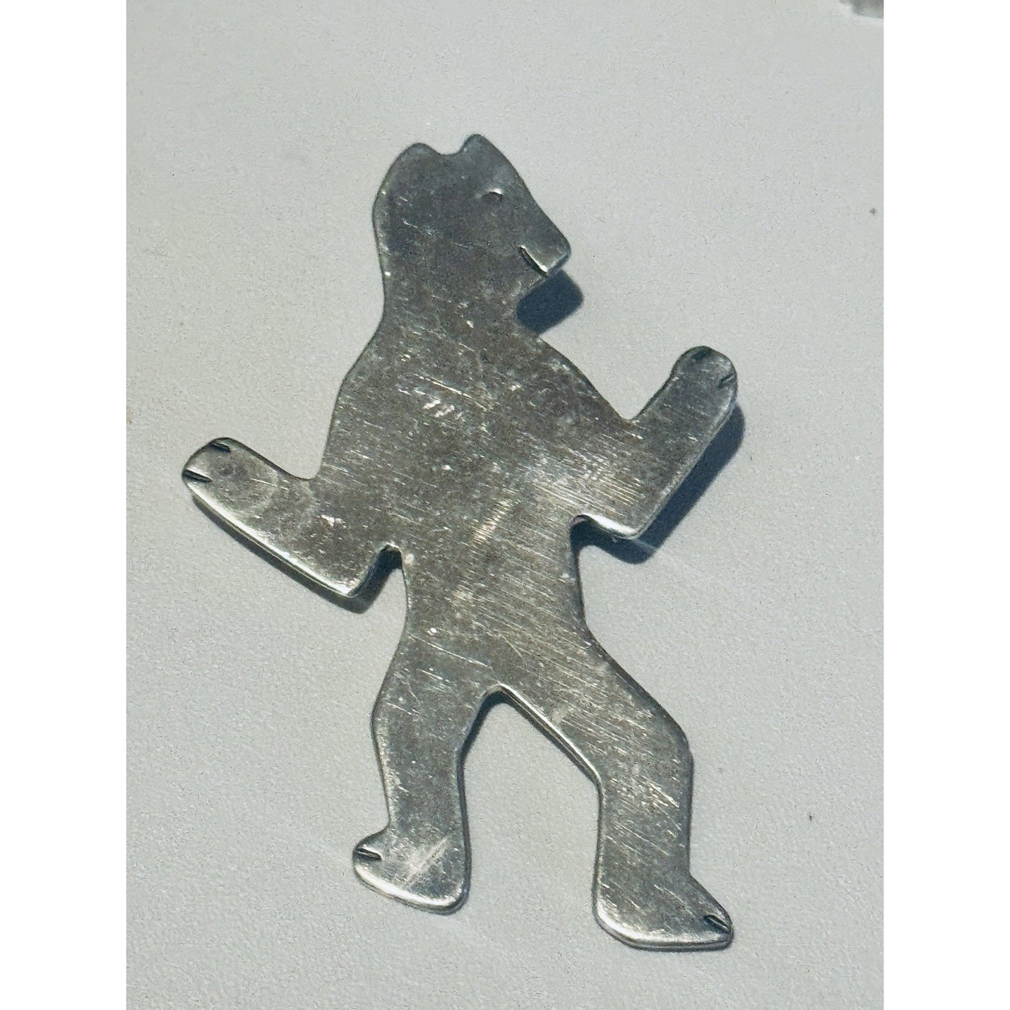 Navajo Sterling Silver Dancing Bear Brooch Pin Signed RP 6.2g Vintage Southwest