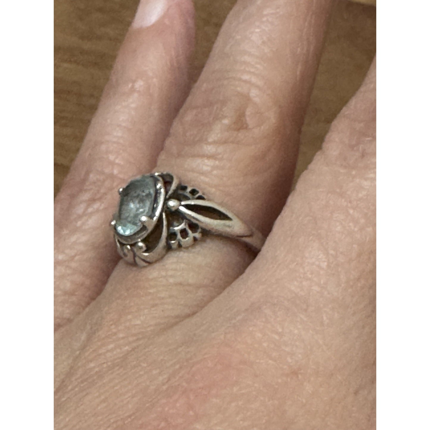 Vintage Blue Topaz Sterling Silver Ring By KABANA Size 6