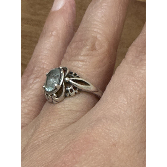Vintage Blue Topaz Sterling Silver Ring By KABANA Size 6