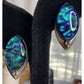 Vintage Jay King DTR Sterling Silver Dichroic Glass Statement Earrings 16g