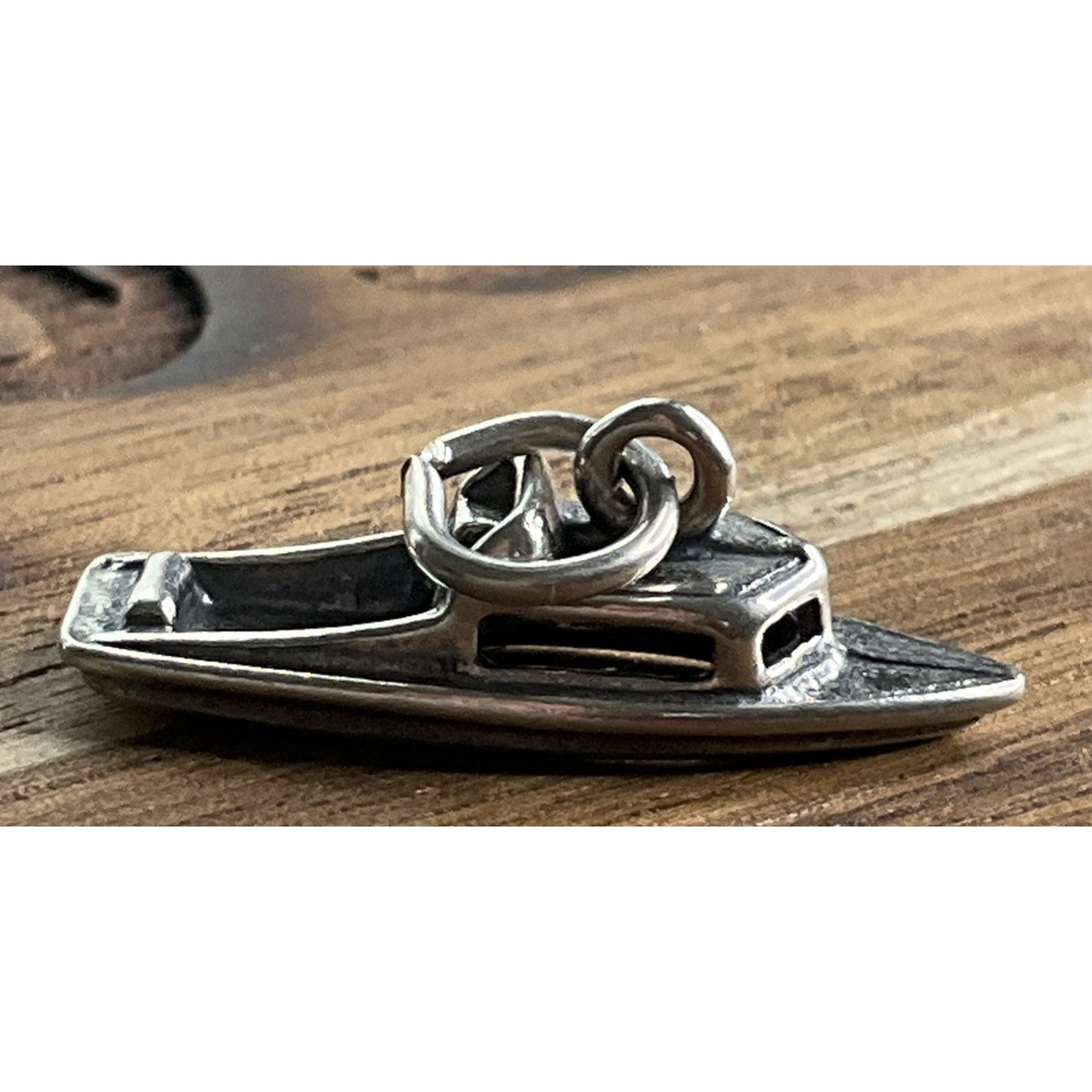 Vintage Sterling Silver Speedboat Charm