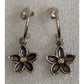 Retired Pandora Sterling And Gold Diamond Flower Changeable Earrings