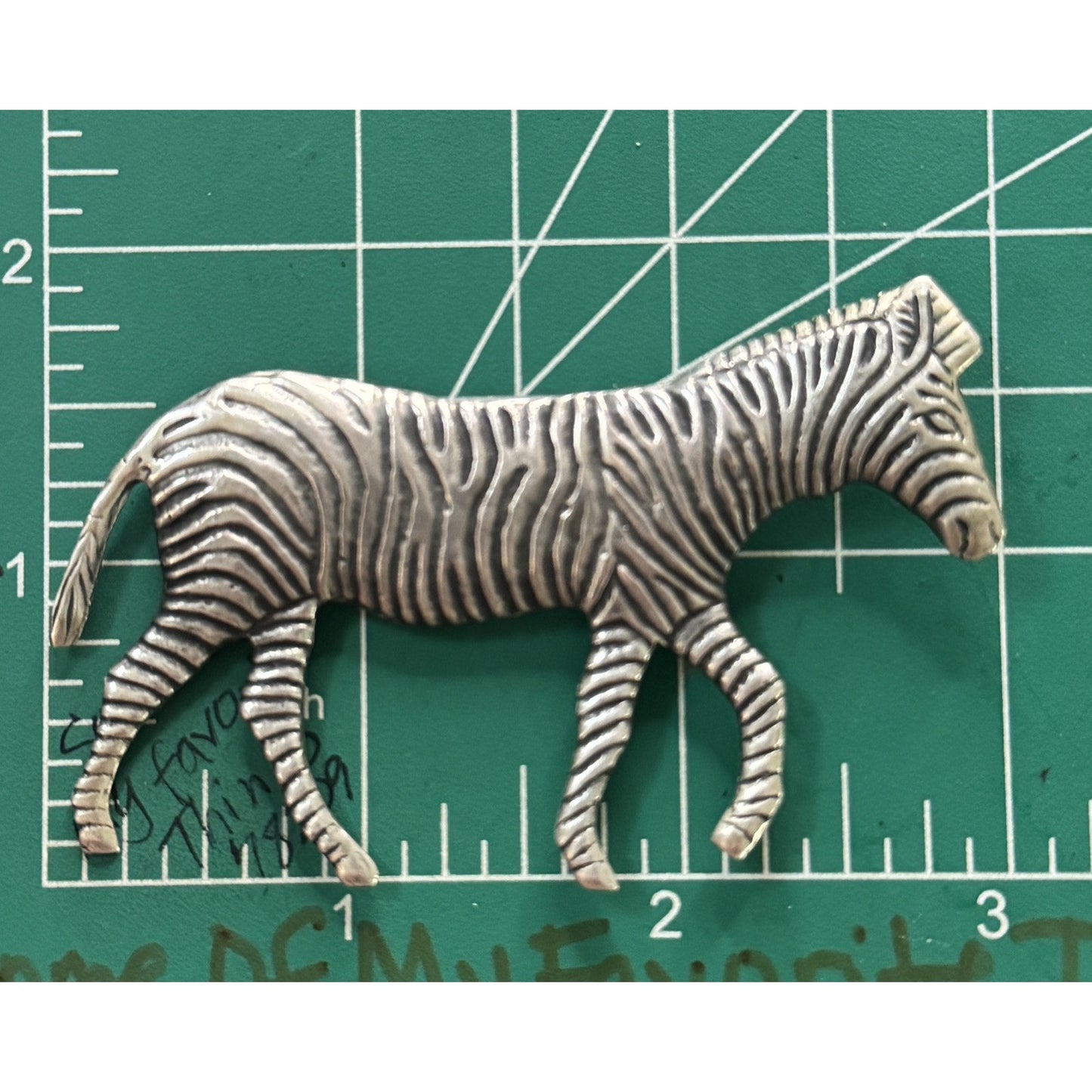 Vintage Taxco Sterling Silver Zebra Brooch Pin 18.4g Signed TSM STER Mexico