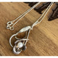 Vintage Sterling Silver Genuine Pearl Flower Pendant and 925 Necklace