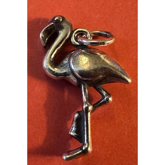 Pre owned James Avery Retired 3D Sterling Silver Flamingo Charm