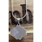 Vintage Mexico 925 Sterling Blue Banded Agate Pendant Necklace Ornate Scroll