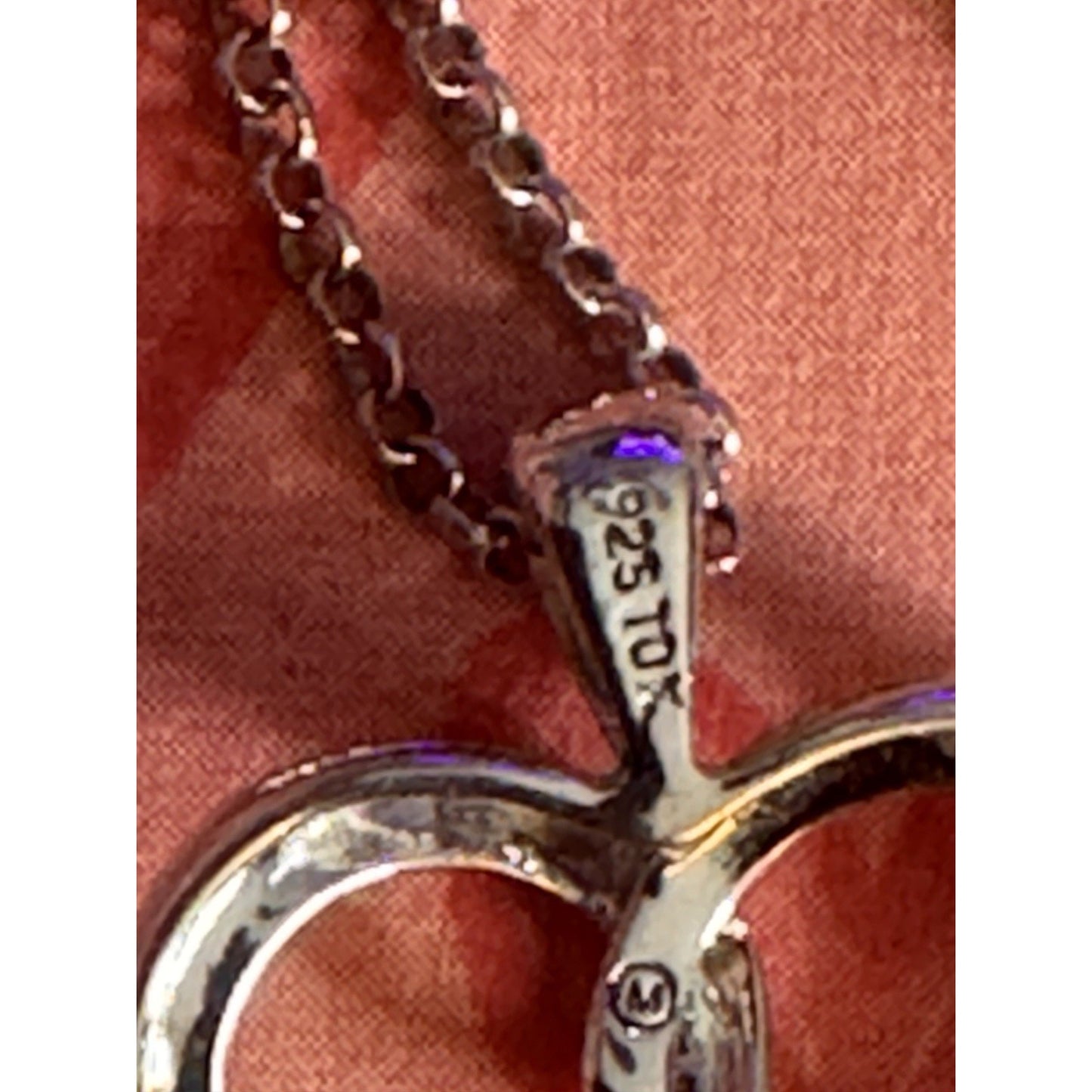 Helzberger Sterling Silver 925 & 10kt Gold Diamond Heart Pendant Necklace 17”