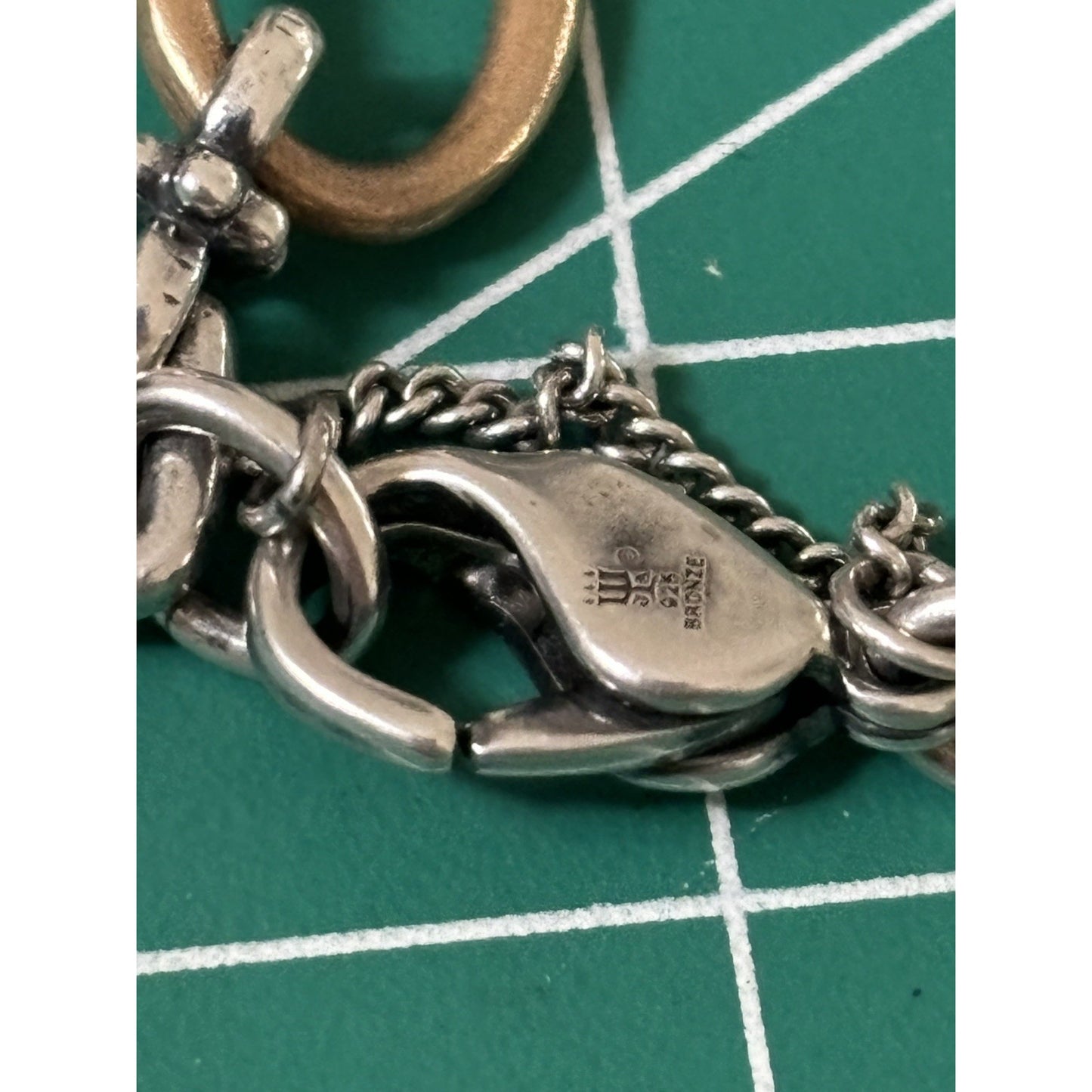 Pre Owned James Avery Retired Silver and Bronze Geometric Bracelet 7” Medium