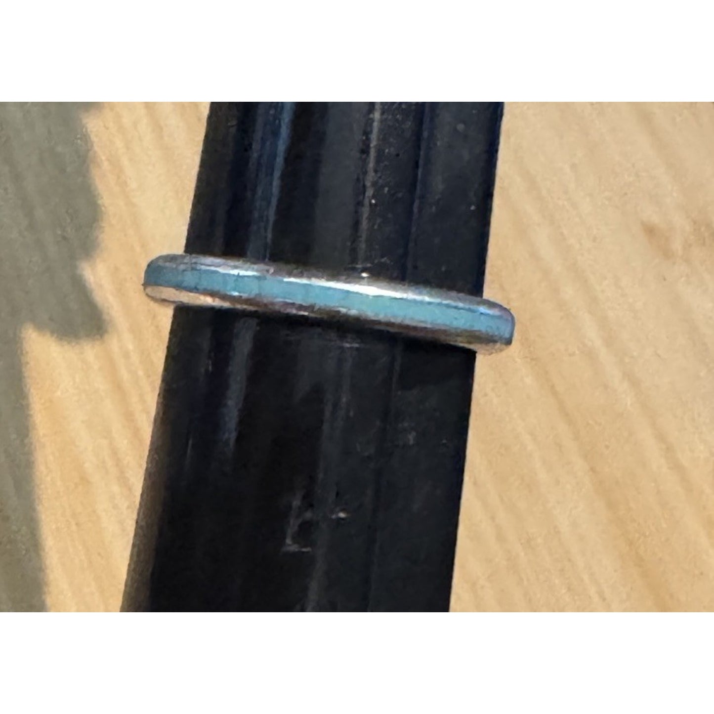 Retired Tiffany & Co. Blue Enamel Sterling Silver Narrow Stripe Band Ring Size 8