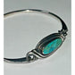Artisan Sterling Silver 925 Turquoise Bangle Bracelet Southwest Style 9g Size M