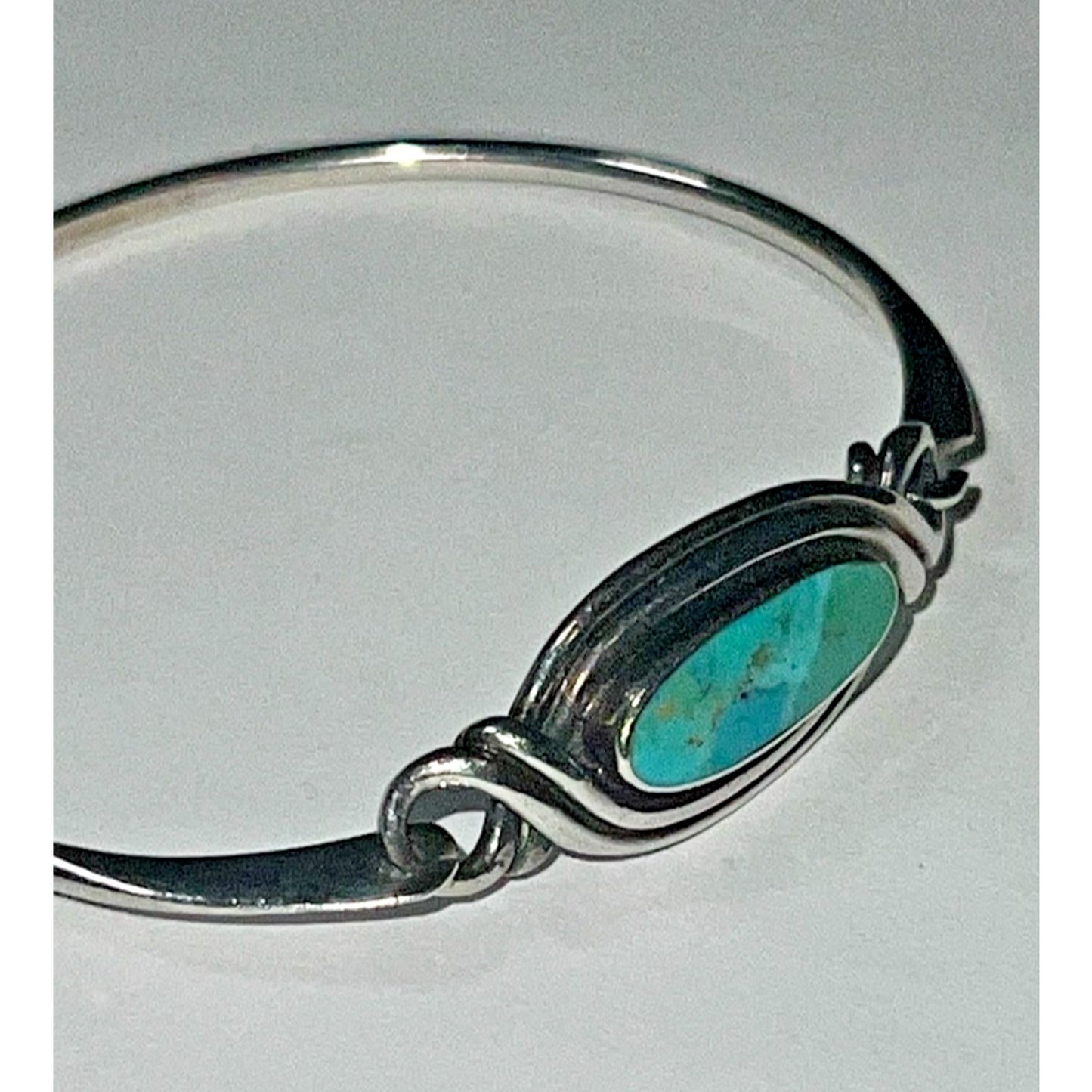 Artisan Sterling Silver 925 Turquoise Bangle Bracelet Southwest Style 9g Size M