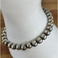 Vintage Sterling Silver Navajo Pearl Style Bead Bracelet 7.25” Toggle Clasp 17g