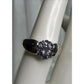 Sterling Silver Amethyst Cluster Wide Band Ring Size 7.5 Purple February Stone