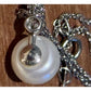 Sterling Silver 925 Genuine Pearl with CZ Pendant on 925 Necklace 18”