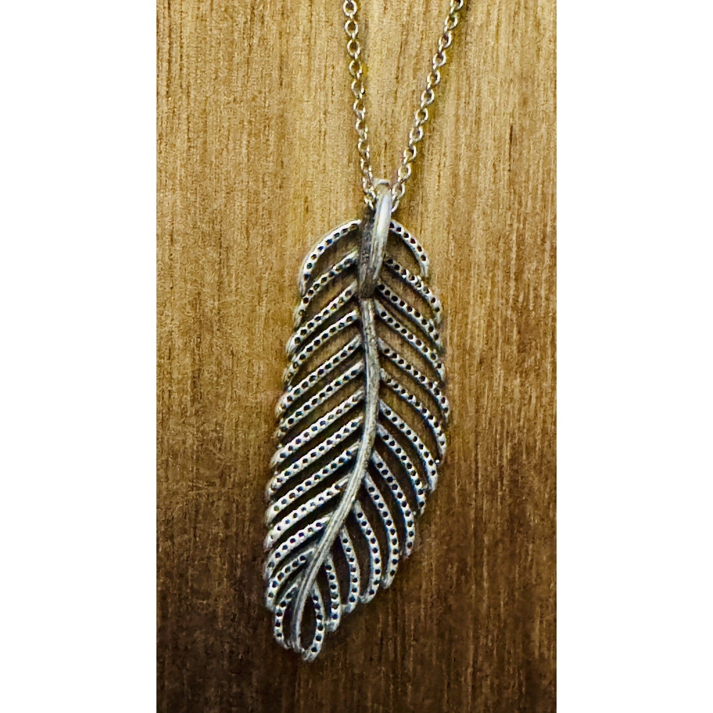 RETIRED Pandora Light As A Feather Sterling Silver Necklace 24” Adjustable Chain
