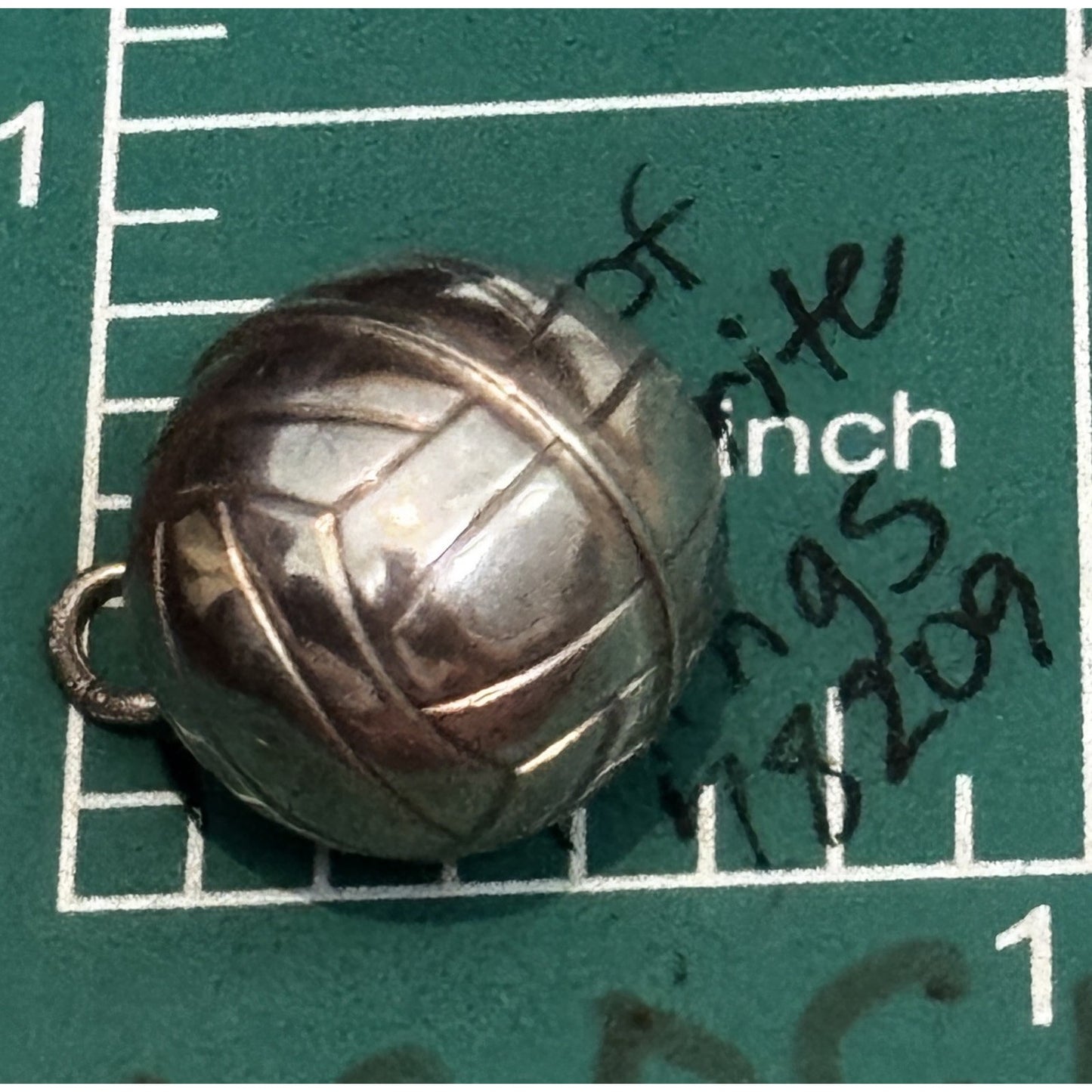 Vintage 925 Sterling Silver 3D Volleyball Ball Sports Charm Pendant - 1980-1990s