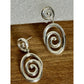 Sterling Silver Spiral Swirl Dangle Post Earrings 925 Modern Abstract 1.5” 9.9gr