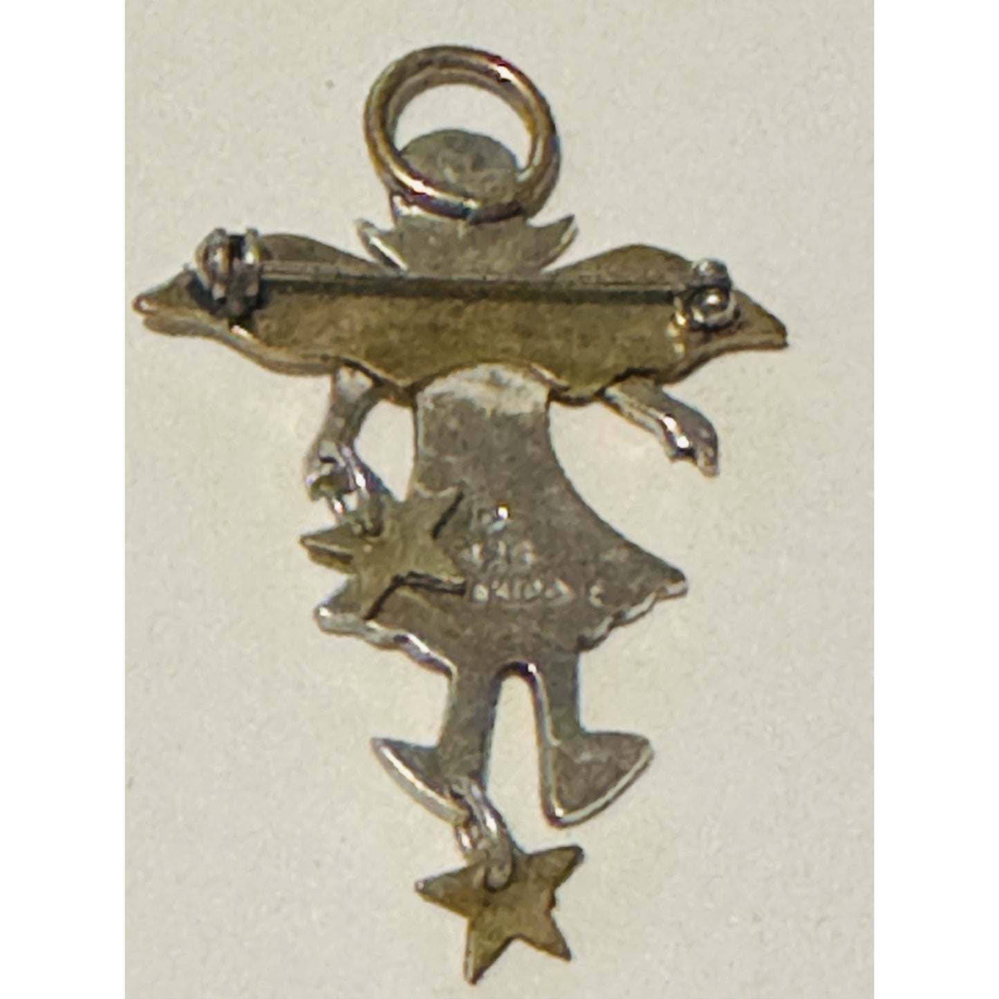 Vintage Taxco Angel Brooch Pin Sterling Silver & Brass IP Indalecio Paredes