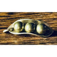 Vintage Sterling Silver 3 Peas in a Pod Pendant Artisan Green Bead Charm