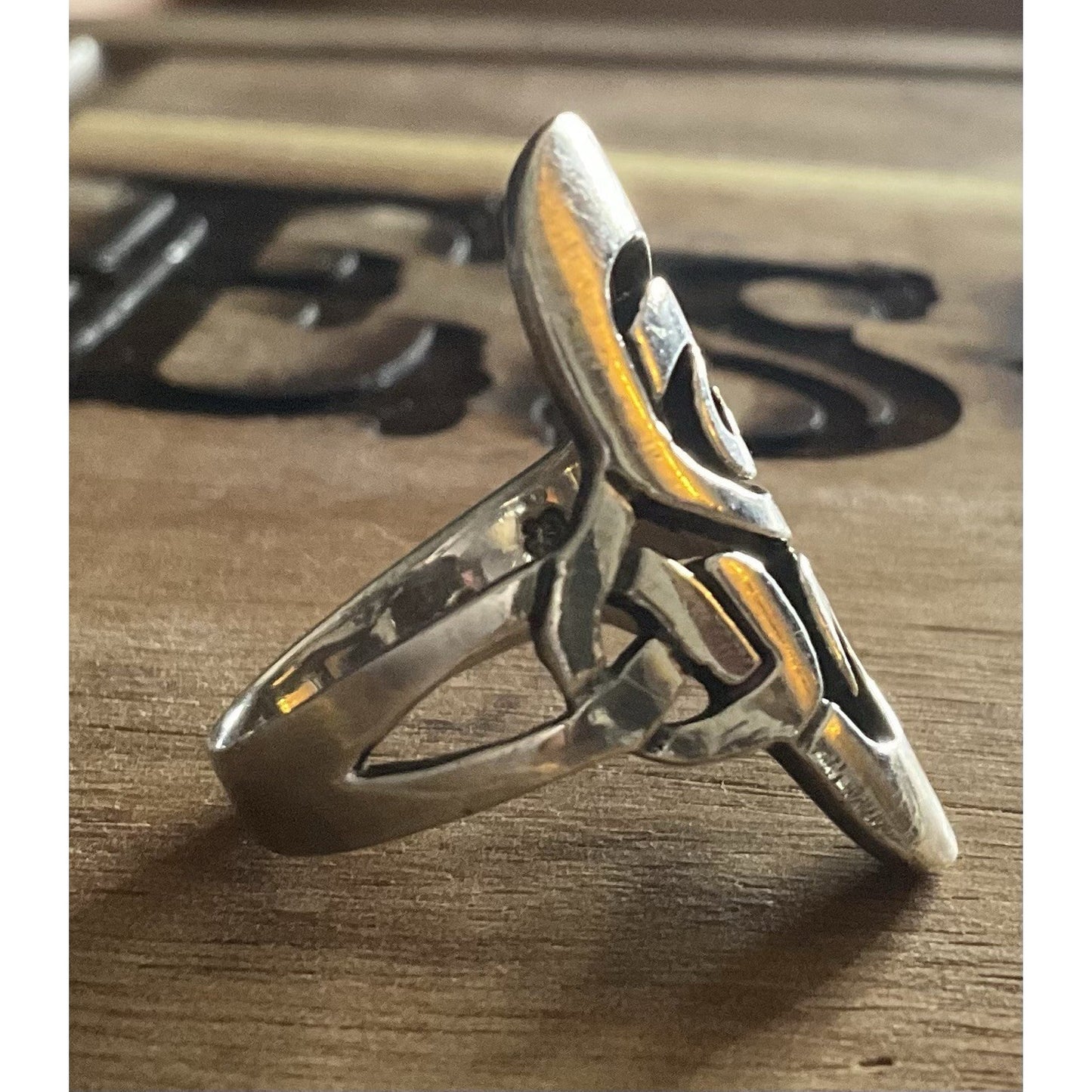 Sterling Silver Abstract Swirl Ring Size 7.5 Modern Sculptural