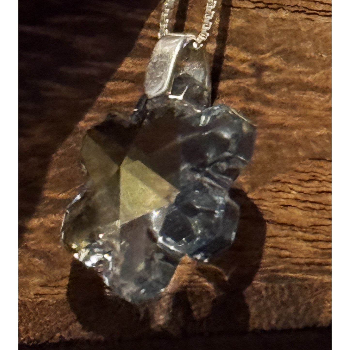 Vintage Sterling Silver Swarovski Crystal Snowflake Pendant Necklace 18”