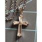 Sterling Silver CZ Cross Necklace 18” Chain 4g Baguette Cubic Zirconia