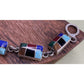Vintage Mexico 925 Sterling Silver Multi Stone Inlay Link Bracelet 31g 7.5
