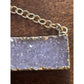 Y2K Kelly Cimber Natural Druzy Lavender Purple Bar Gold Plated Necklace 16-18”