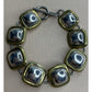 Mexico 925 Sterling Silver Two Tone Square Link Bracelet 36g Toggle 7.5”