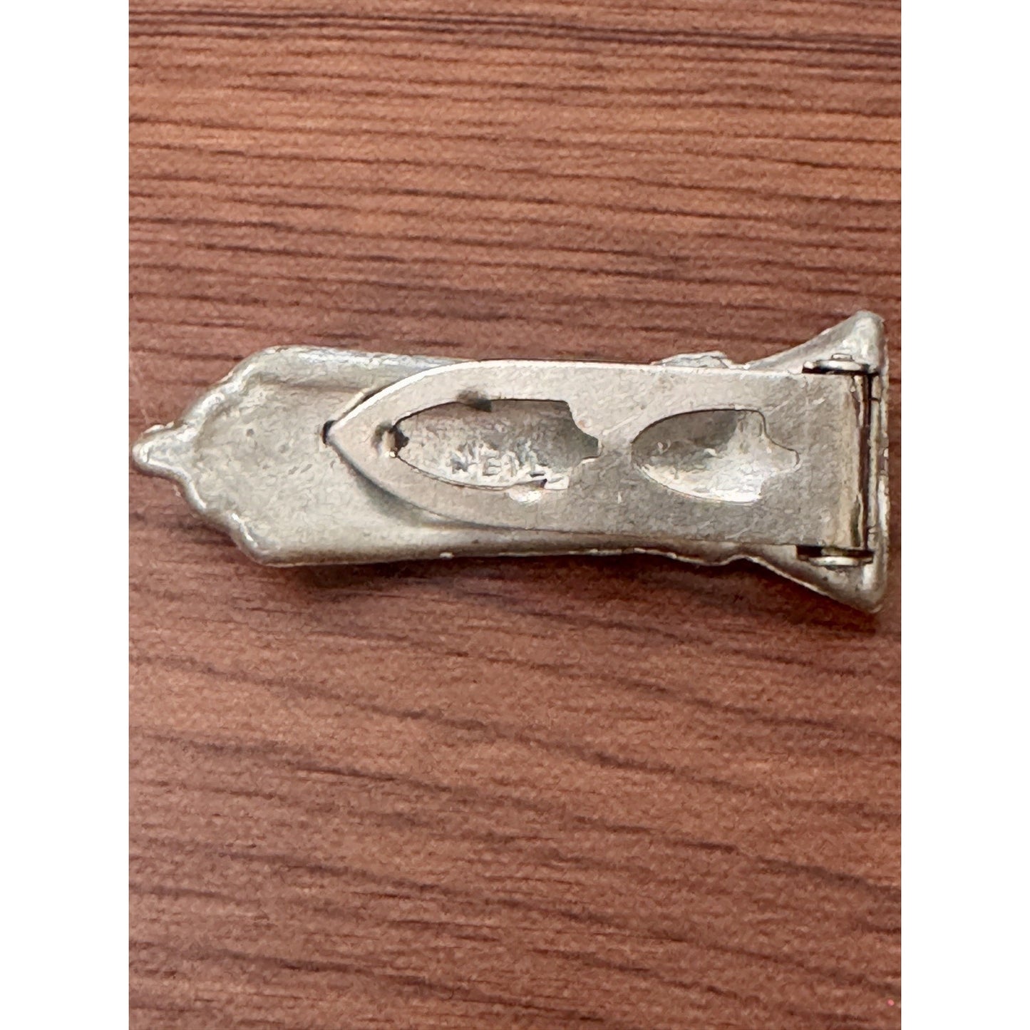 Vintage Signed NEIL Rhinestone Bow Hair Barrette Silver Tone Mid Century 1940s