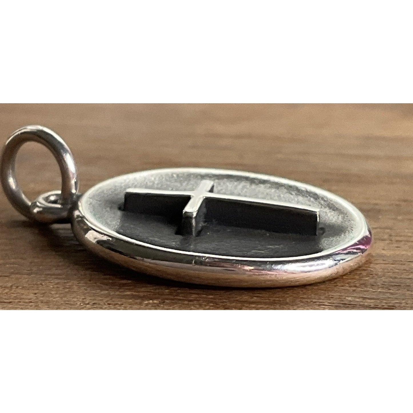 James Avery Retired Sterling Silver Oval Cross Charm Pendant In James Avery Box