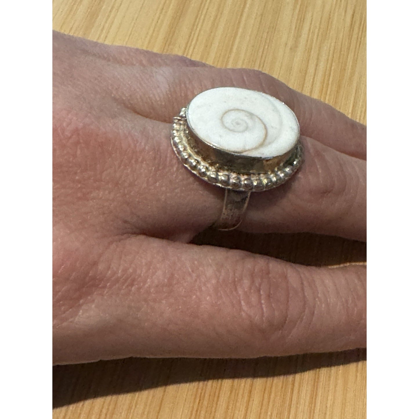 Shiva Eye Shell Pacific Cat's Eye Ring Size 8.5 Boho Beach Ring Healing Ring