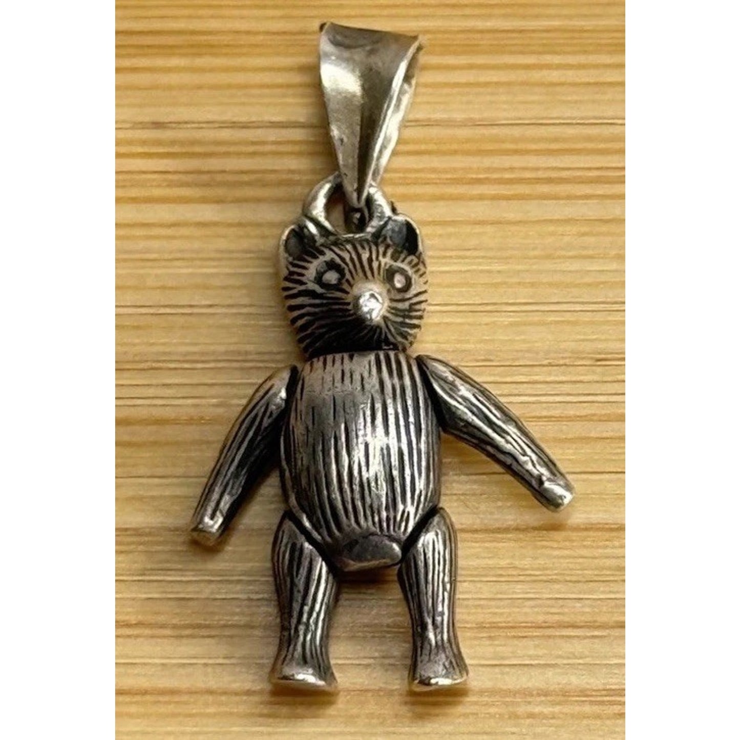 Vintage Sterling Silver 3D Movable Bear Charm/ Pendant