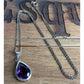 Sterling Silver Amethyst Teardrop Pendant On 925 Necklace