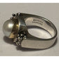 Vintage Michael Dawkins 925 14K Pearl Ring Sterling Silver & Gold Sz 8.5 13g