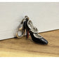 Vintage Sterling Silver and Black Enamel Heel W/ Red Bottoms Clip-On Charm