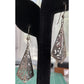 Vintage Sterling Silver Open Work Ornate Scroll Vine Hook Dangle Earrings Signed