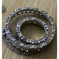 Vintage Diamond Sterling Silver 925 Double Circle Diamond Station Necklace 18”